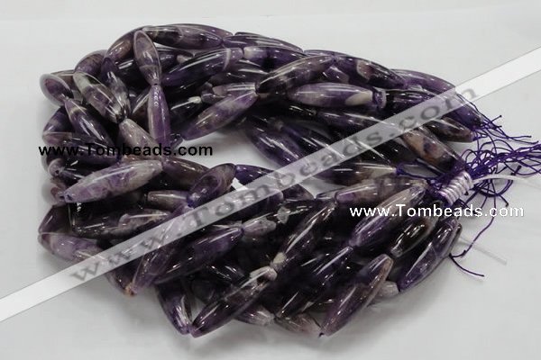 CDA16 15.5 inches 10*35mm rice dogtooth amethyst quartz beads