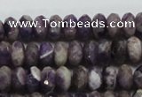 CDA21 15.5 inches 6*10mm faceted rondelle dogtooth amethyst beads