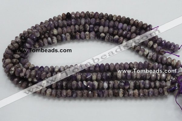 CDA21 15.5 inches 6*10mm faceted rondelle dogtooth amethyst beads