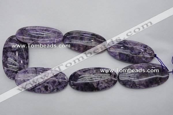 CDA306 15.5 inches 30*60mm oval dyed dogtooth amethyst beads