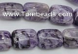 CDA310 15.5 inches 13*18mm rectangle dyed dogtooth amethyst beads