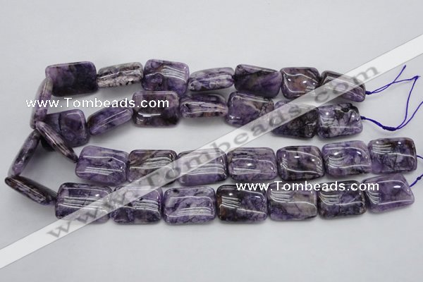 CDA311 15.5 inches 18*25mm rectangle dyed dogtooth amethyst beads