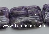 CDA312 15.5 inches 25*35mm rectangle dyed dogtooth amethyst beads