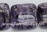 CDA315 15.5 inches 30*30mm square dyed dogtooth amethyst beads