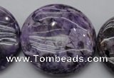 CDA318 15.5 inches 40mm flat round dyed dogtooth amethyst beads