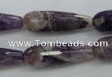 CDA32 15.5 inches 10*30mm faceted teardrop dogtooth amethyst beads