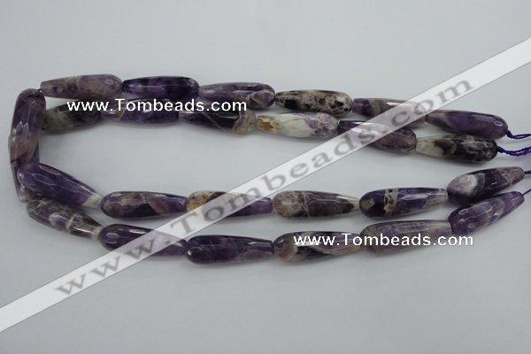 CDA32 15.5 inches 10*30mm faceted teardrop dogtooth amethyst beads
