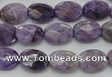 CDA323 15.5 inches 10*14mm faceted oval dyed dogtooth amethyst beads