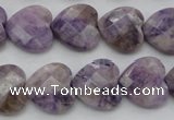 CDA325 15.5 inches 16*16mm faceted heart dyed dogtooth amethyst beads