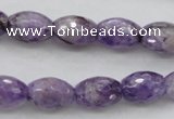 CDA333 15.5 inches 10*14mm faceted rice dyed dogtooth amethyst beads