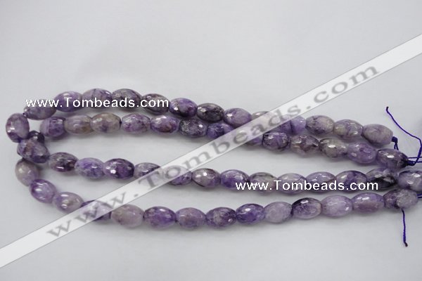 CDA333 15.5 inches 10*14mm faceted rice dyed dogtooth amethyst beads