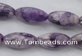 CDA334 15.5 inches 10*20mm faceted rice dyed dogtooth amethyst beads