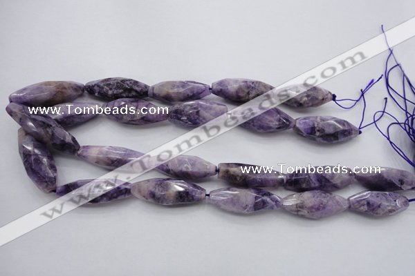 CDA335 15.5 inches 14*35mm faceted rice dyed dogtooth amethyst beads