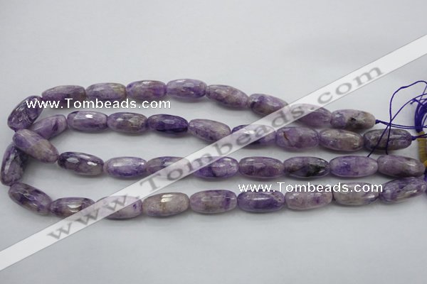 CDA338 15.5 inches 10*22mm faceted drum dyed dogtooth amethyst beads