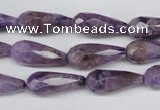 CDA340 15.5 inches 8*20mm faceted teardrop dyed dogtooth amethyst beads