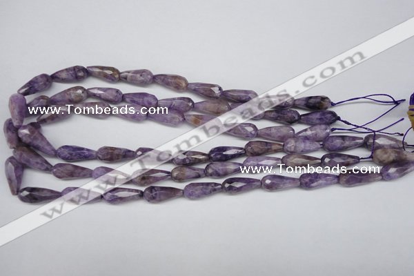 CDA340 15.5 inches 8*20mm faceted teardrop dyed dogtooth amethyst beads