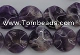CDA37 15.5 inches 16mm wavy coin dogtooth amethyst beads