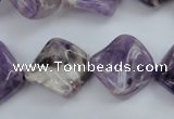 CDA39 15.5 inches 16*16mm twisted diamond dogtooth amethyst beads