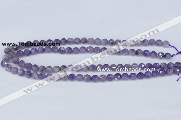 CDA59 15.5 inches 8mm faceted round dogtooth amethyst beads