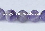 CDA62 15.5 inches 14mm faceted round dogtooth amethyst beads