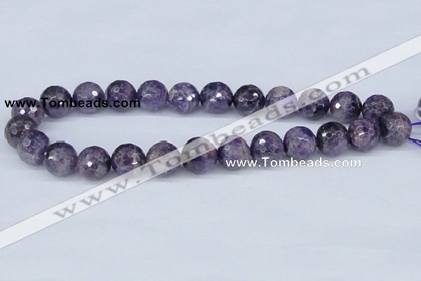 CDA63 15.5 inches 16mm faceted round dogtooth amethyst beads