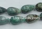 CDB08 15.5 inches 10*20mm teardrop natural new dragon blood jasper beads