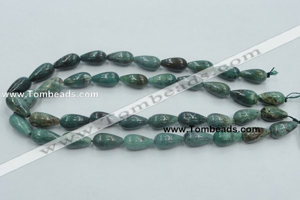 CDB08 15.5 inches 10*20mm teardrop natural new dragon blood jasper beads