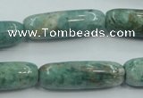 CDB09 15.5 inches 10*30mm cylinder natural new dragon blood jasper beads