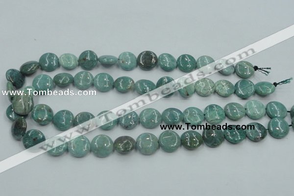 CDB17 15.5 inches 14mm flat round natural new dragon blood jasper beads