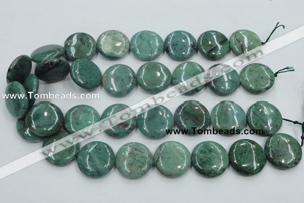 CDB18 15.5 inches 25mm flat round natural new dragon blood jasper beads