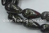 CDB203 15.5 inches 10*20mm teardrop natural dragon blood jasper beads