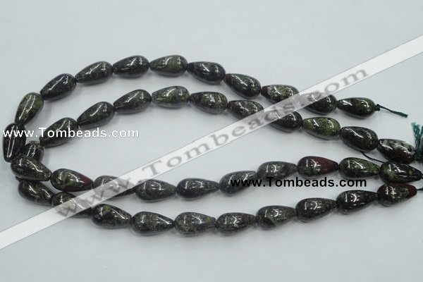 CDB203 15.5 inches 10*20mm teardrop natural dragon blood jasper beads