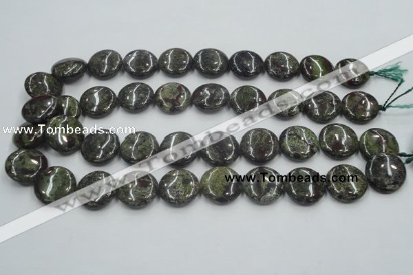 CDB209 15.5 inches 20mm flat round natural dragon blood jasper beads