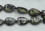 CDB215 15.5 inches 10*14mm flat teardrop natural dragon blood jasper beads