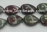 CDB216 15.5 inches 13*18mm flat teardrop natural dragon blood jasper beads