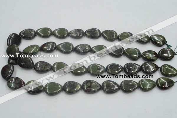 CDB217 15.5 inches 15*20mm flat teardrop natural dragon blood jasper beads