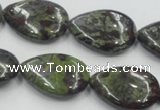 CDB218 15.5 inches 18*25mm flat teardrop natural dragon blood jasper beads