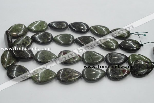 CDB219 15.5 inches 22*30mm flat teardrop natural dragon blood jasper beads