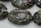 CDB248 15.5 inches 22*30mm carved oval natural dragon blood jasper beads