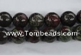 CDB253 15.5 inches 12mm round natural dragon blood jasper beads