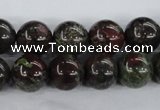 CDB254 15.5 inches 14mm round natural dragon blood jasper beads