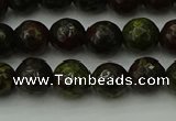 CDB311 15.5 inches 6mm faceted round dragon blood jasper beads