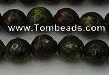 CDB312 15.5 inches 8mm faceted round dragon blood jasper beads