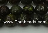 CDB313 15.5 inches 10mm faceted round dragon blood jasper beads