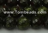 CDB314 15.5 inches 12mm faceted round dragon blood jasper beads