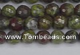 CDB321 15.5 inches 6mm faceted round dragon blood jasper beads