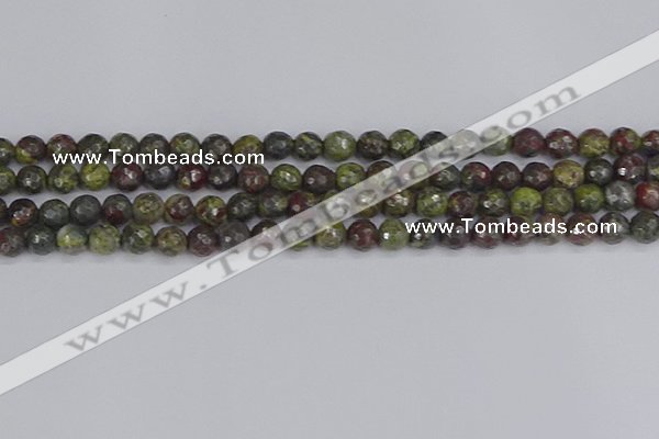 CDB321 15.5 inches 6mm faceted round dragon blood jasper beads