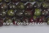 CDB329 15.5 inches 6mm faceted round A grade dragon blood jasper beads