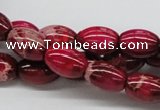 CDE09 15.5 inches 10*14mm rice dyed sea sediment jasper beads