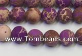 CDE1020 15.5 inches 4mm round matte sea sediment jasper beads